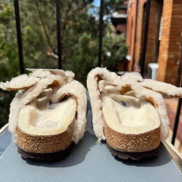 New Birkenstock Arizona Teddy Split Suede Shearling Sandals Shoes US 8 / EUR 39 - Picture 10 of 15
